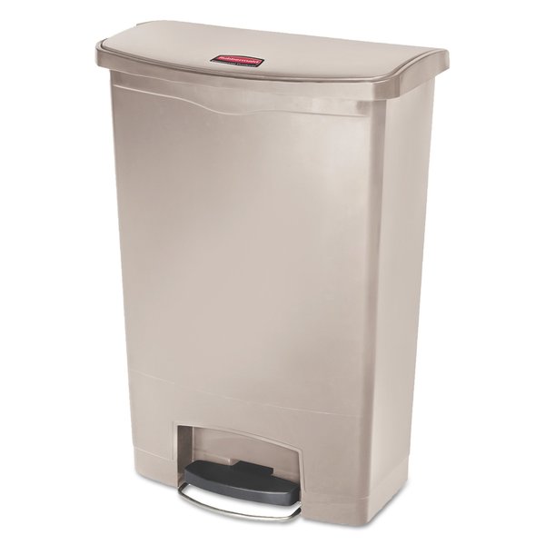 Rubbermaid Commercial 24 gal Rectangular Prism Trash Can, Beige, Top Door, Polyethylene 1883552